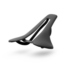 Berk Ploh road bike saddle by Approved Cycling, handmade in Slovenia, top-down view on wide pelvic design