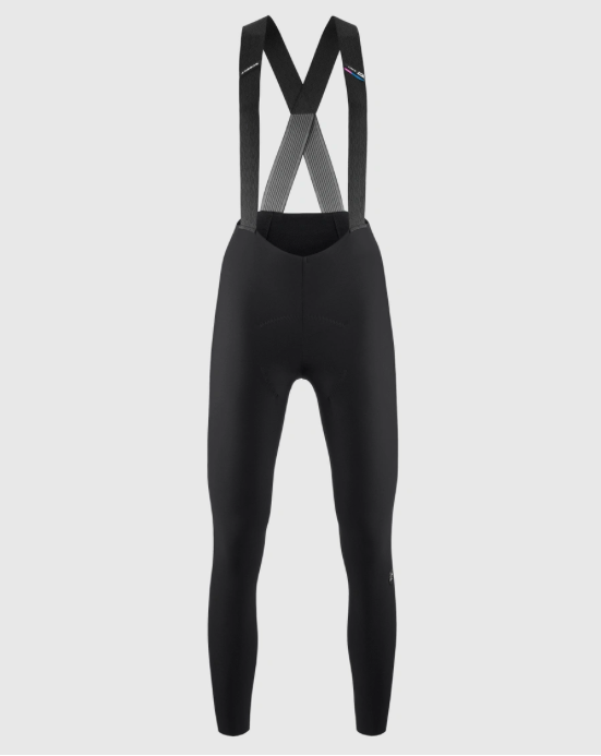 Approved Cycling: ASSOS UMA GT Hoshogi Winter Bib Tights S11 — side view on female cyclist highlighting precise fit