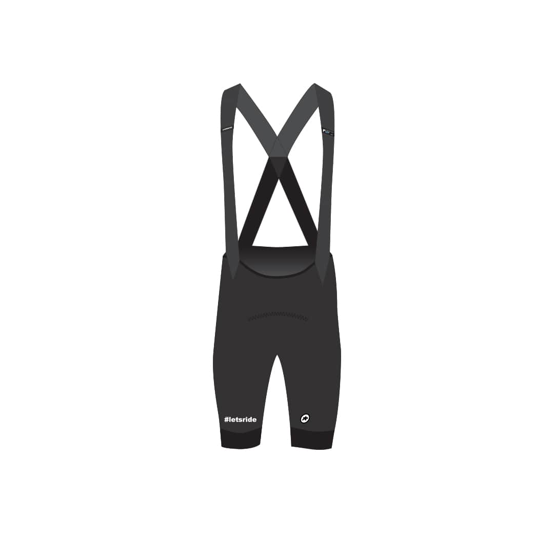 Approved Cycling ASSET GT bib shorts side profile, highlighting ergonomic fit for endurance cycling.