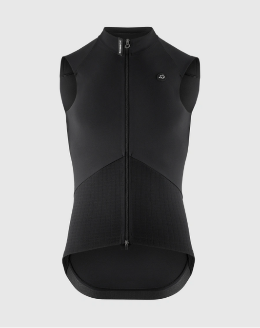 Approved Cycling: Men's ASSOS MILLE GTS Spring/Fall Vest S11, front view on model, showcasing ergonomic fit and wind-blockin…