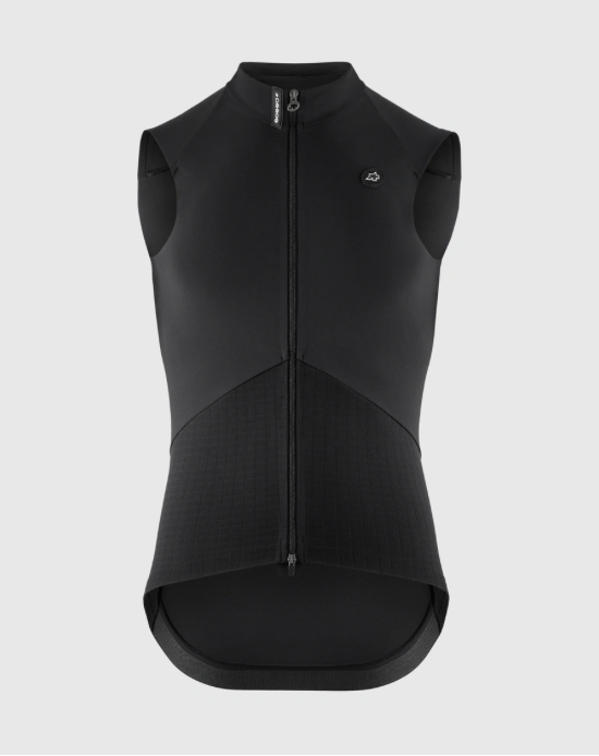 Approved Cycling: Men's ASSOS MILLE GTS Spring/Fall Vest S11, front view on model, showcasing ergonomic fit and wind-blockin…