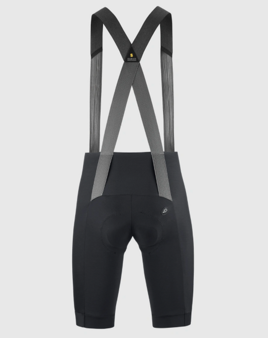 ASSOS MILLE GTS S11 bib shorts for men, detail of the MILLE GTS S11 chamois with 9mm Shock-Absorb Damping System.