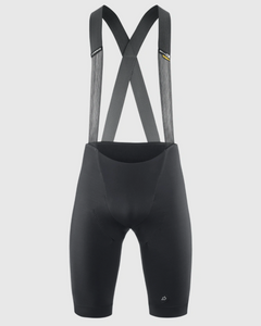 ASSOS MILLE GTS S11 men's bib shorts with brushed thermal RX EVO Light fabric, side profile.
