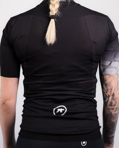 Approved Cycling SUMMER CYCLING JERSEY FRANCE LTD. W - Black: collar and zipper detail. Premium cycling apparel. 101 char.