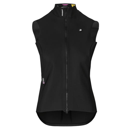 Assos DYORA RS Women's Spring/Fall Cycling Gilet, front view showcasing windproof fabric.