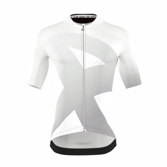 APPROVED CYCLING Men's Fundamental LTD. jersey, aero fit, side view, rider in attack position. Elevate performance.