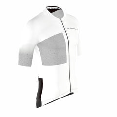 Approved Cycling SUMMER CYCLING JERSEY SPAIN LTD. W, close-up of fabric. White, unmatched comfort, technical.