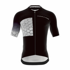 Approved Cycling SUMMER CYCLING JERSEY APPROVED FRANCE LTD. - Black: front view, exceptional breathability