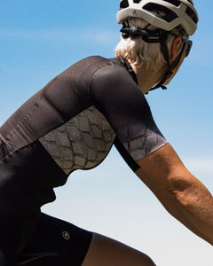 Approved Cycling SUMMER CYCLING JERSEY APPROVED FRANCE LTD. - Black: jersey on hanger, premium presentation