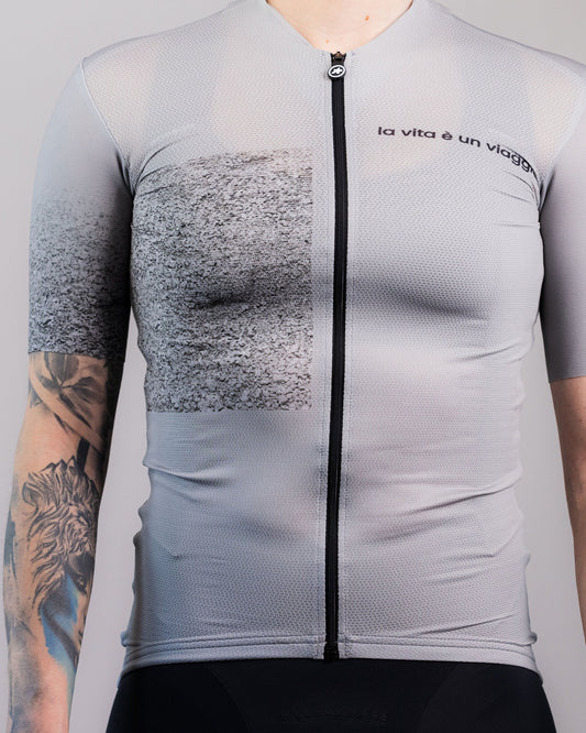 APPROVED CYCLING SUMMER CYCLING JERSEY APPROVED ITALY LTD. - Grey: rear view pockets, reflective details, race cut