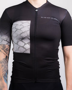 Approved Cycling SUMMER CYCLING JERSEY APPROVED FRANCE LTD. - Black: worn by female cyclist, performance fit